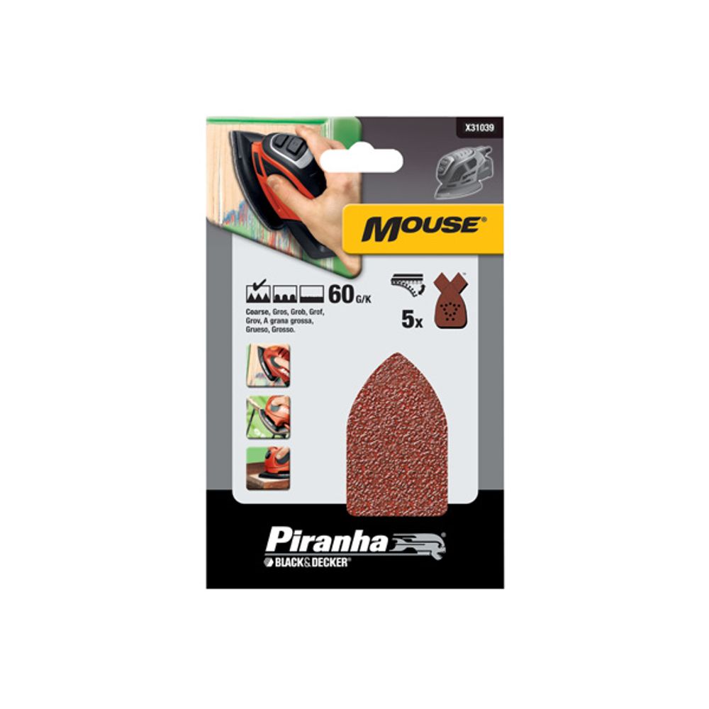 B&d Mouse Sandpaper Quick Fit 80g 5pk