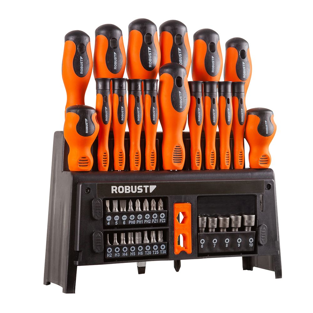 ROBUST SCREWDRIVER BITS AND SOCKET SET 39 PCS