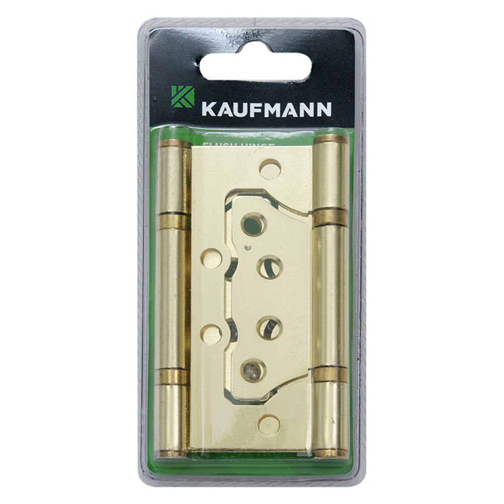 Kaufmann Flush Hinge Steel 100mm B/plated (pair)