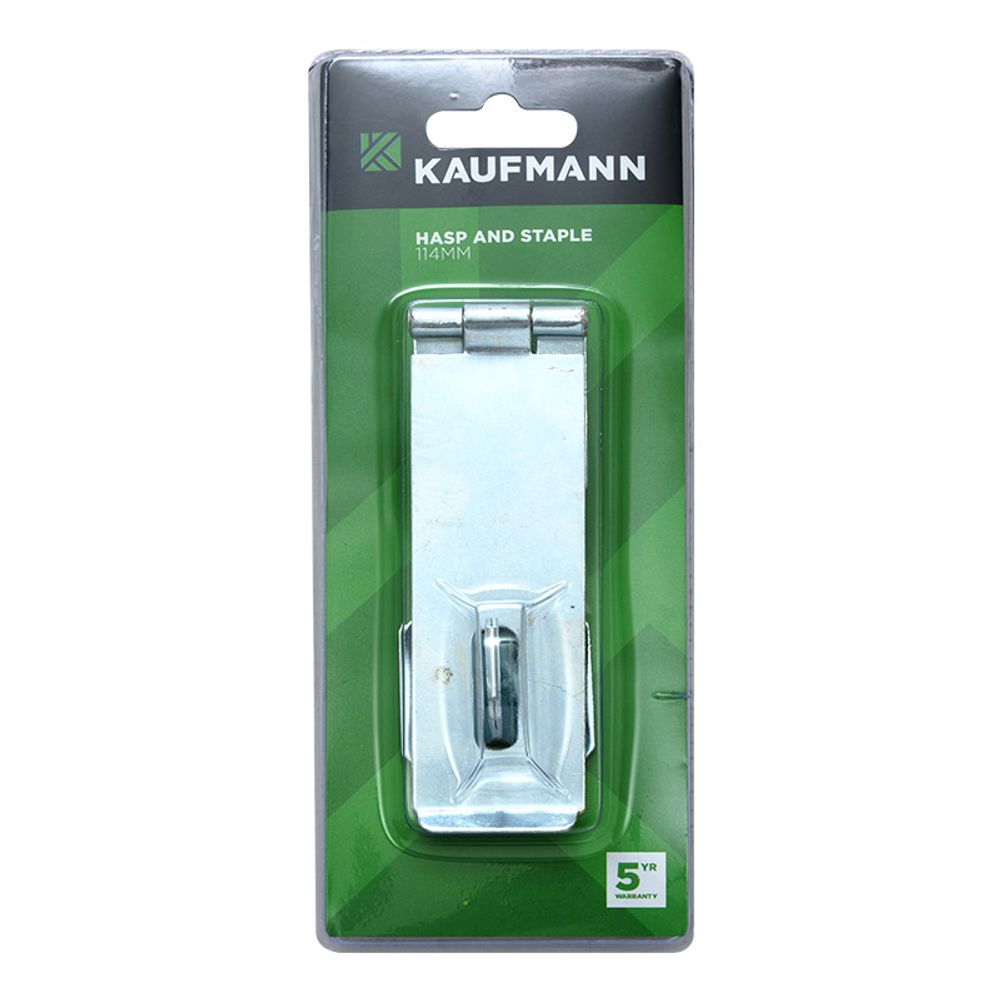 Kaufmann Hasp & Staple 114mm Safety Galv