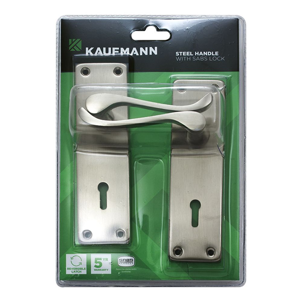 Kaufmann Lockset 2l Ms 6inch Victorian Scroll Sn