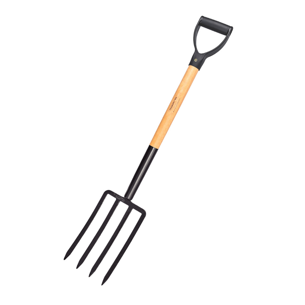 TRAMONTINA BLACK DIGGING FORK 74CM WOODEN HANDLE