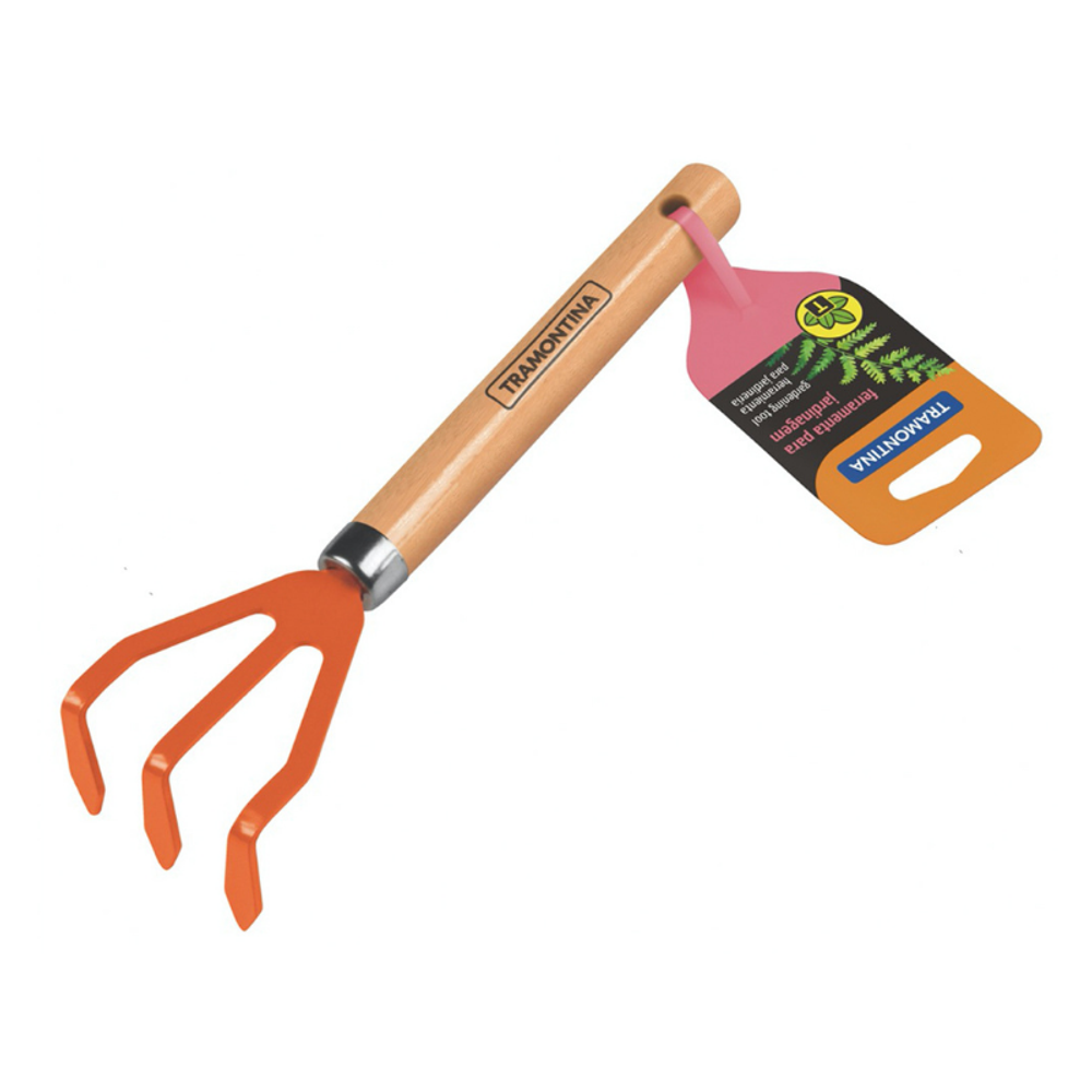 TRAMONTINA Orange 3 Tooth Cultivator W/handle