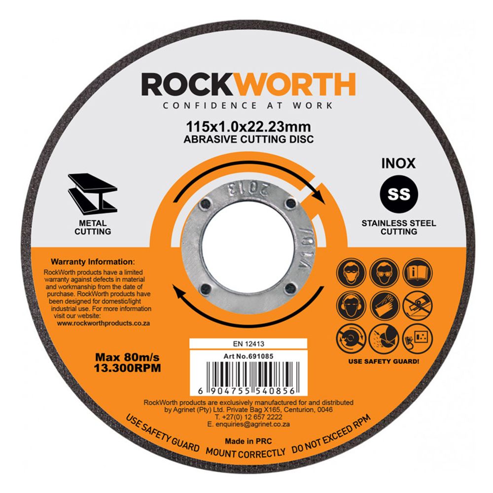 ROCKWORTH Cutting Disc Slimline Steel 115x1.0mm