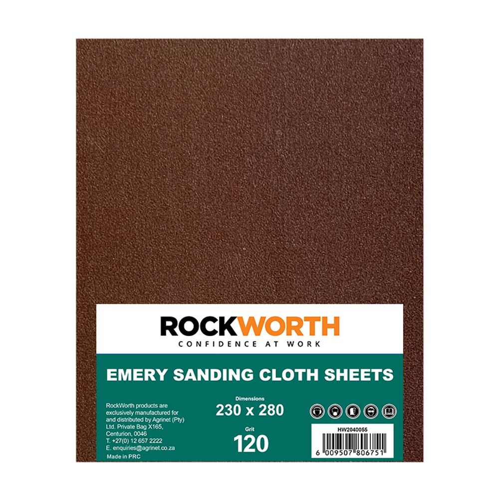 ROCKWORTH EMERY SANDING CLOTH - 120 GRIT