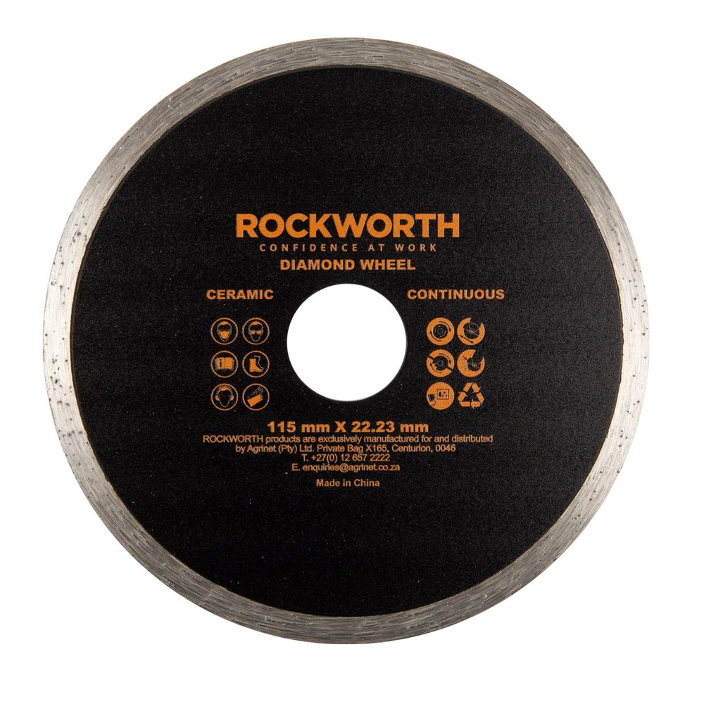 ROCKWORTH DIAMOND WHEEL 115MM CONTINUOUS RIM