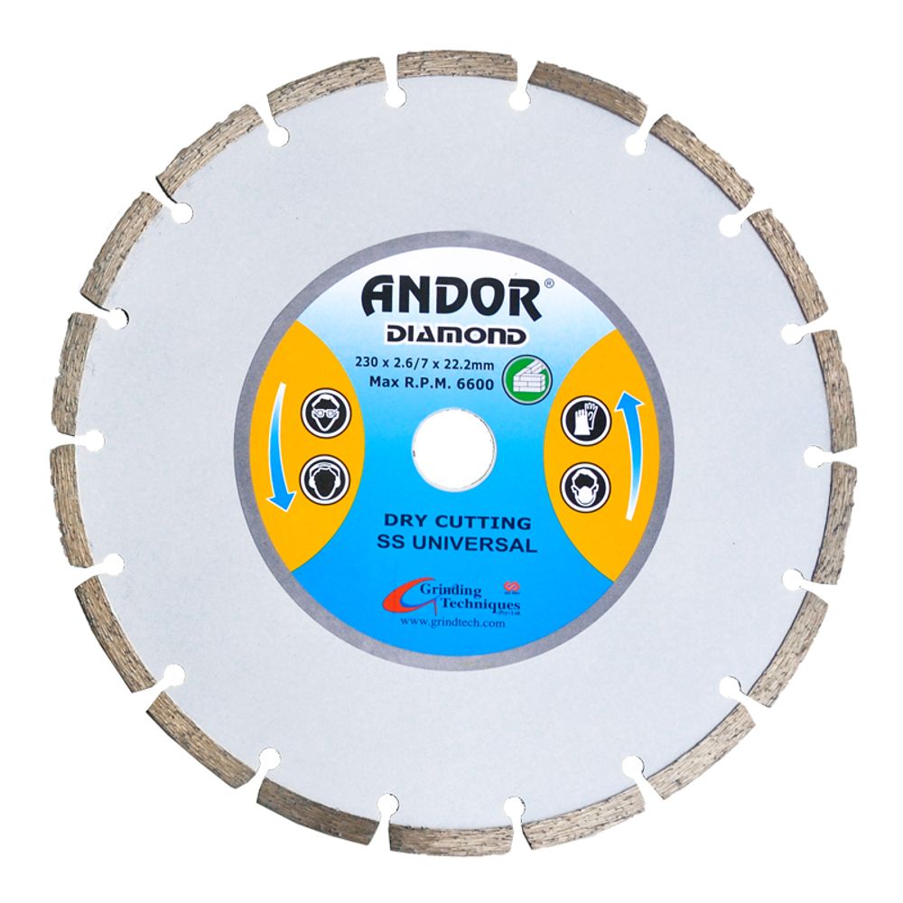 ANDOR Diamond Disc Segmented Ss 230x2.6/7mm