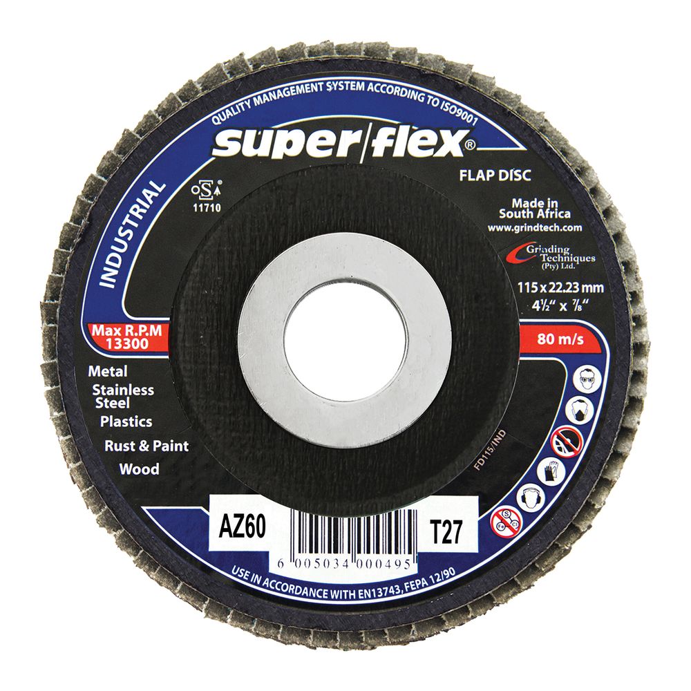 SUPERFLEX FLAP DISC INDUSTRIAL 115MM 60G B