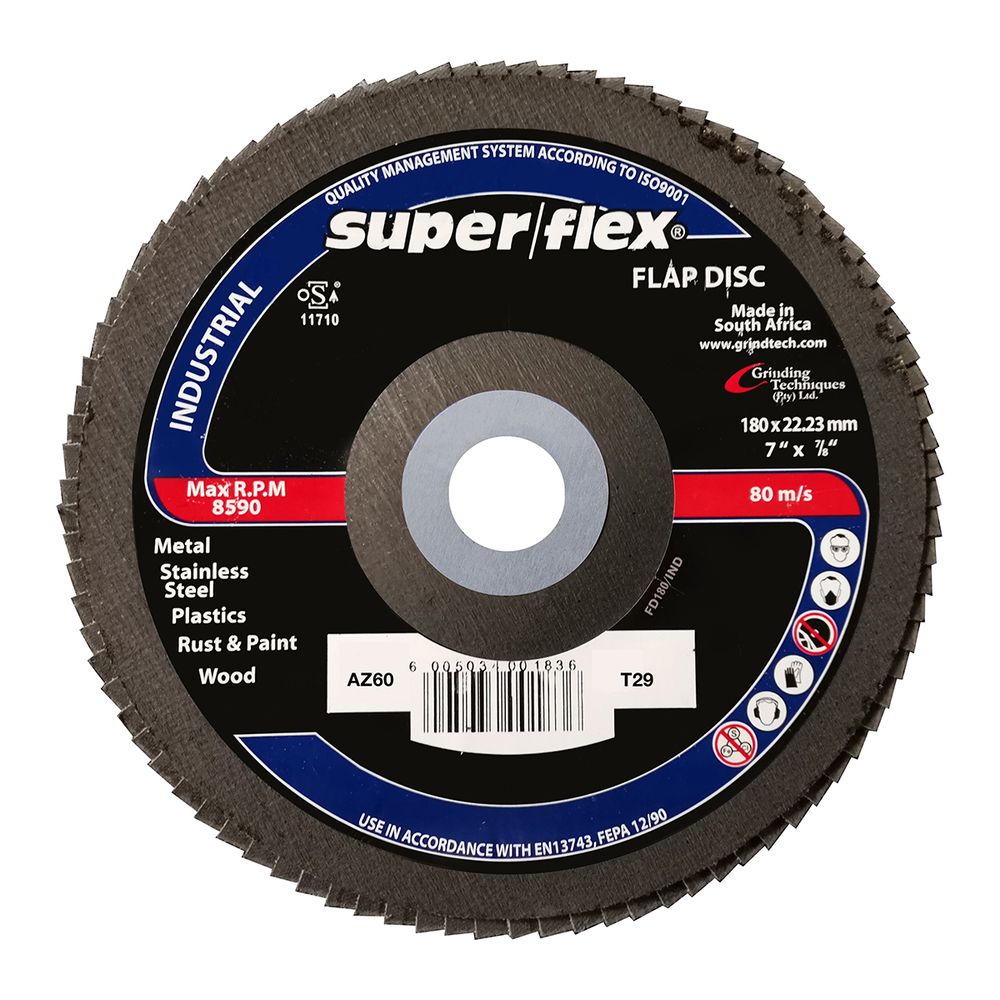 SUPERFLEX Flap Disc Industrial 180mm Az60