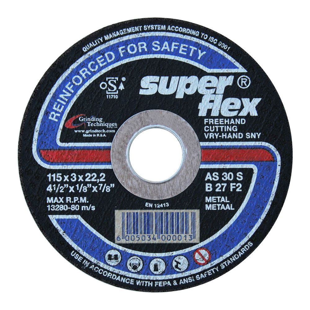 SUPERFLEX CUTTING DISC FLAT STEEL 115X3MM B