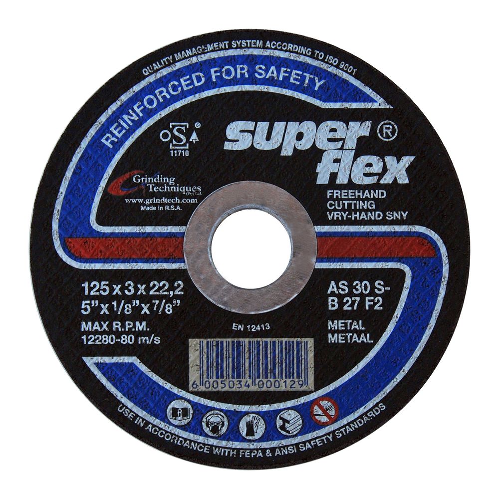 SUPERFLEX CUTTING DISC FLAT STEEL 125X3MM