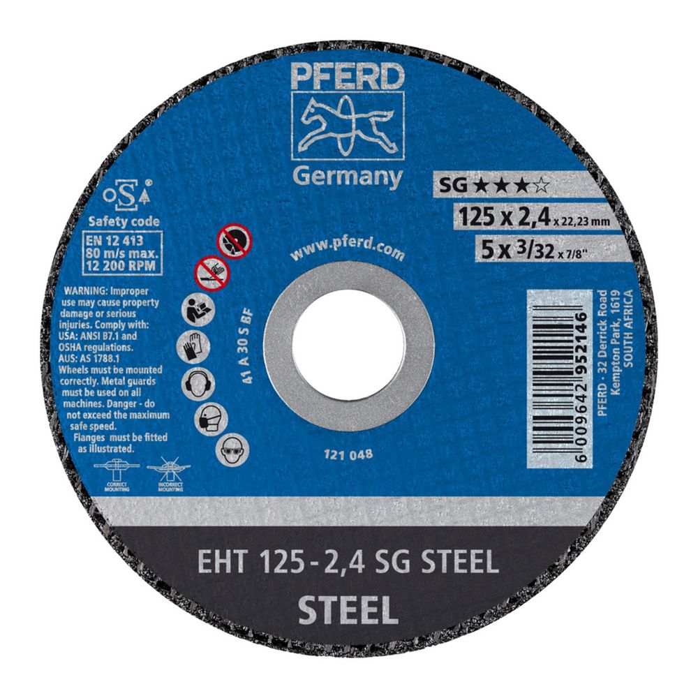 PFERD Cutting Disc Flat Steel 125mm X2.4mm Sg