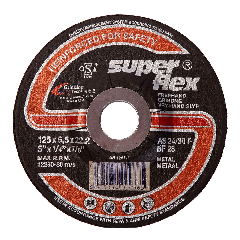 SUPERFLEX Grinding Disc Dome Steel 125x6.5mm
