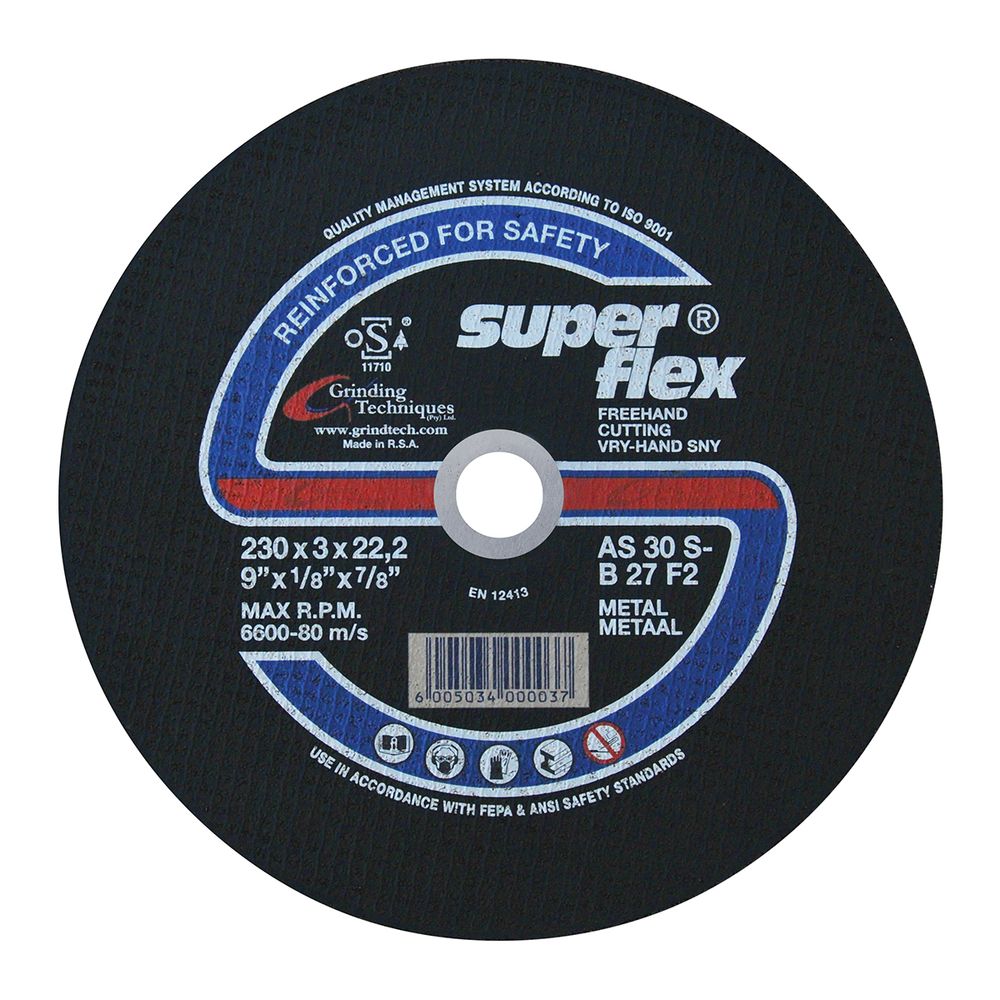 SUPERFLEX CUTTING DISC FLAT STEEL 230X3MM B