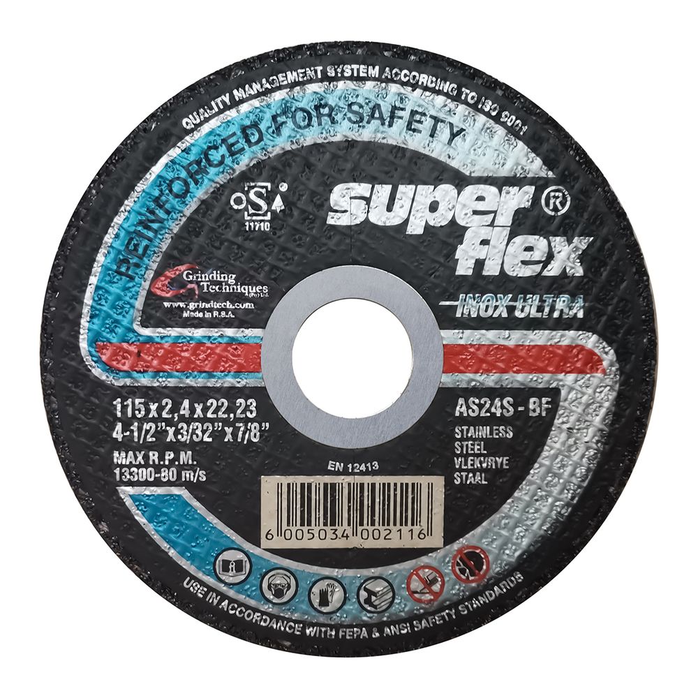 SUPERFLEX Cutting Disc Flat Ultra Inox 115x2.4mm