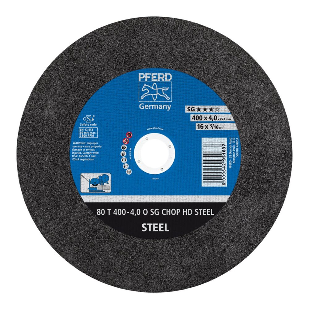 PFERD Cutting Disc Steel 400mm Sg Chp Hd 25.4 Bore