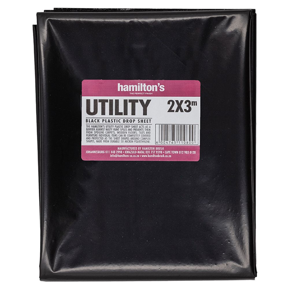 HAMILTONS UTILITY BLACK DROP SHEET 2M X 3M