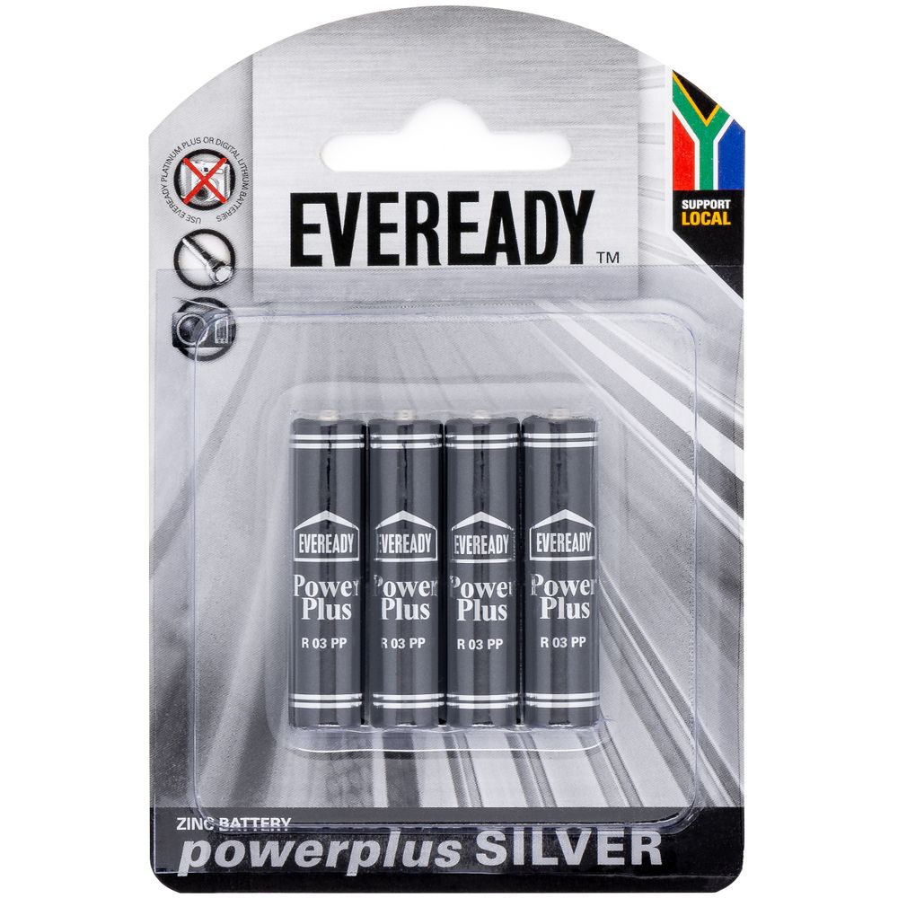 EVEREADY Battery Powerplus Silver Zinc Aaa 4pc