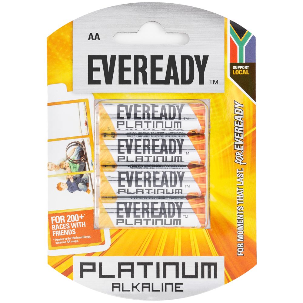 EVEREADY BATTERY PLATINUM ALKALINE AA 4 PACK
