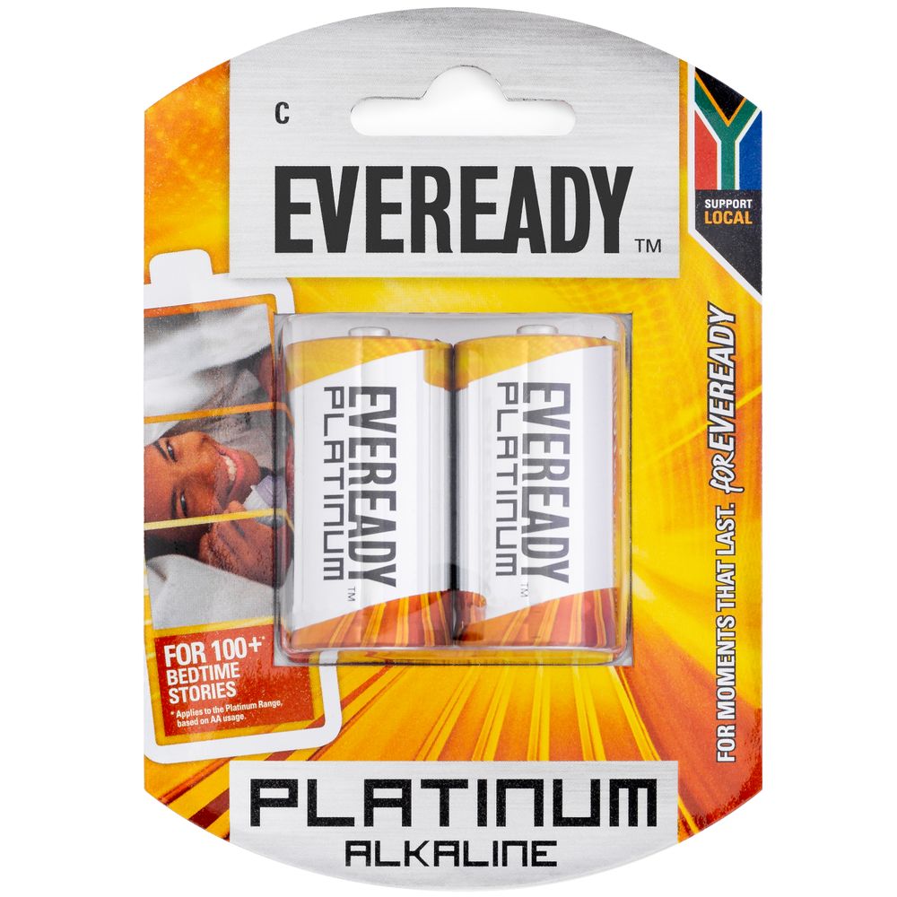 EVEREADY Battery Platinum Alkaline C 2 Pack