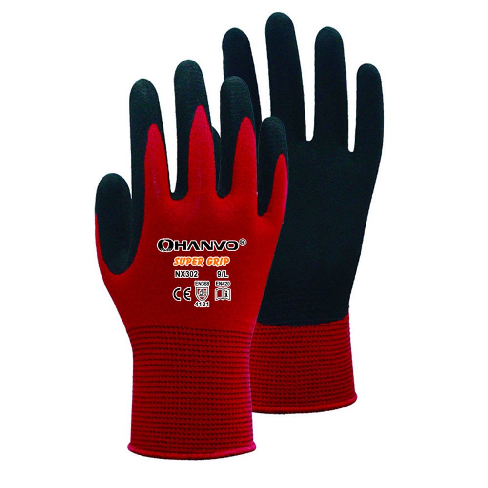 HANVO GLOVE SUPER GRIP NITRILE HI-VIZ YEL