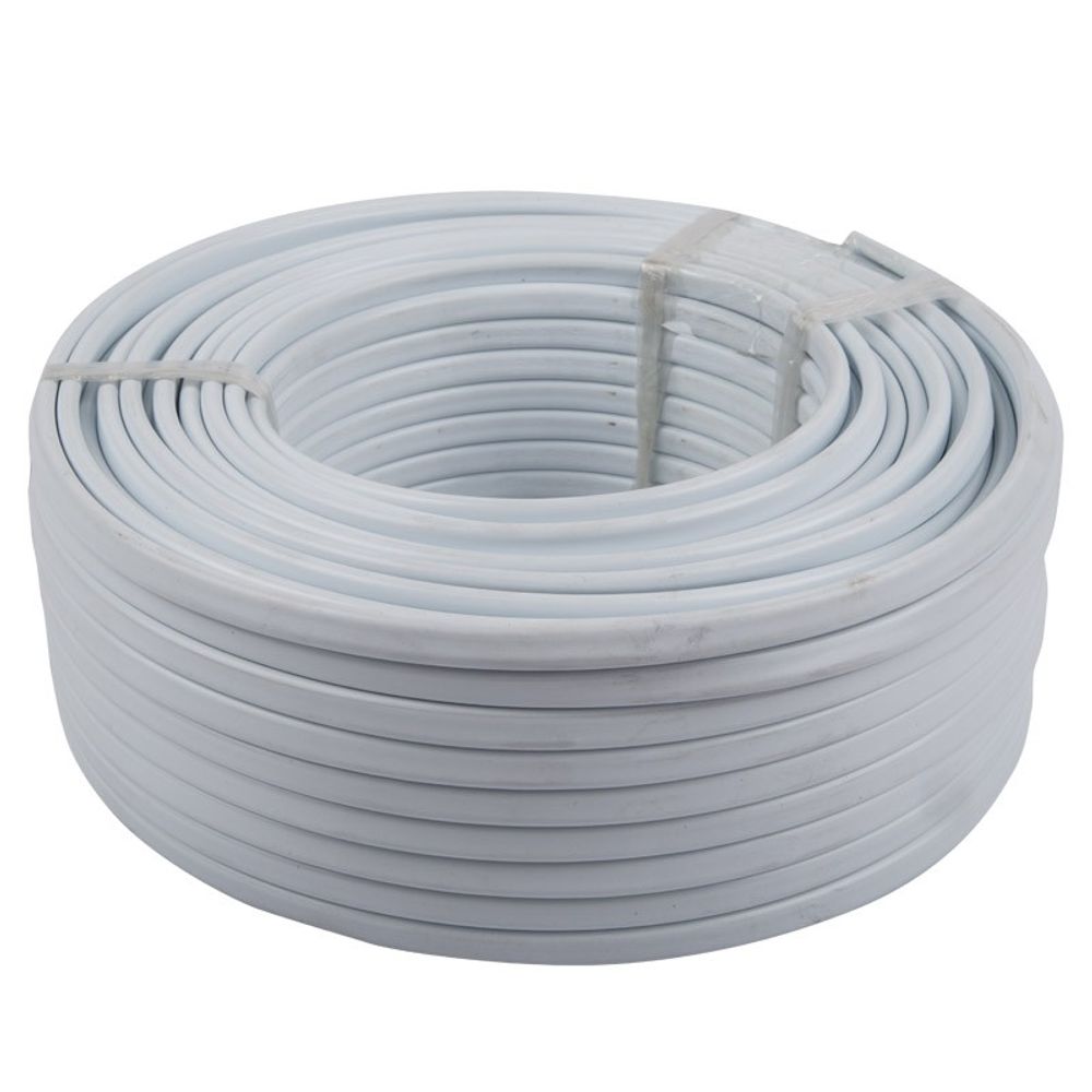 CABLE FLAT 2 CORE + EARTH WHITE 50M 2.5MM