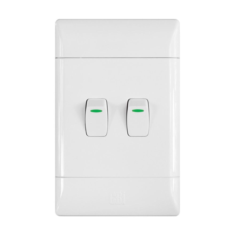 CBI Light Switch 2l1w 2x4 White