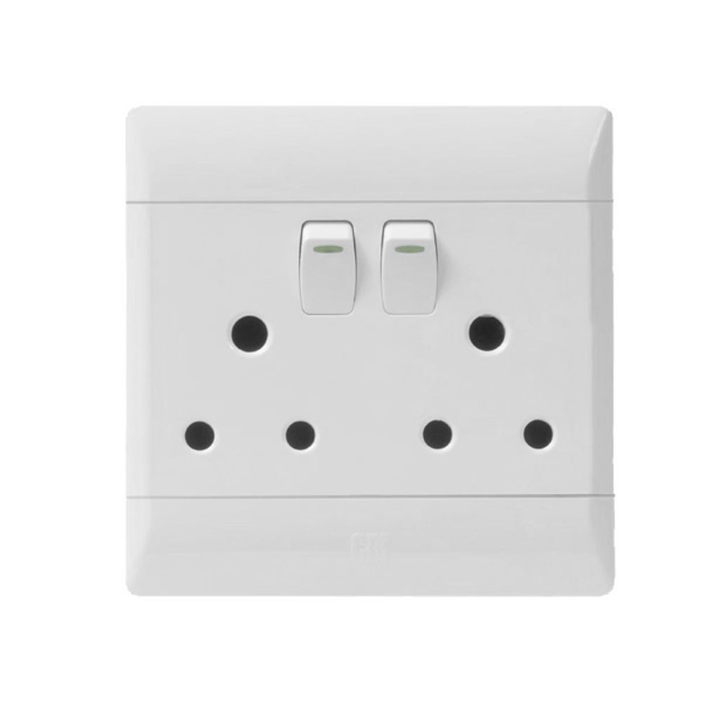 CBI Plug Switch Double 4x4 White