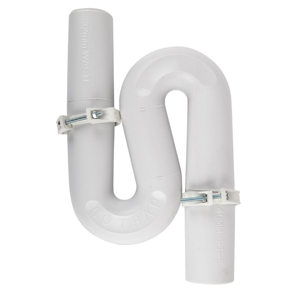 Trap White S 32x32mm (40mm Pvc Out)