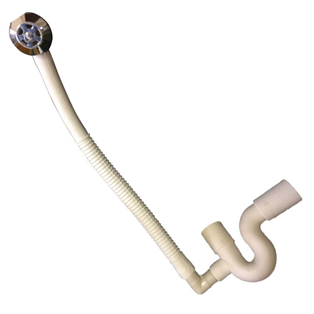 TRAP WHITE BATH & OVERFLOW (50MM PVC OUT)
