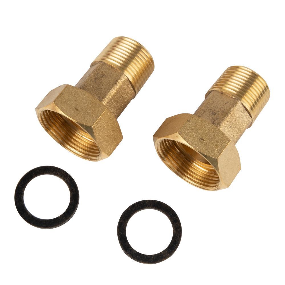 WATER METER TAIL PCE SET 40MM + NUT & WASHER (BR)
