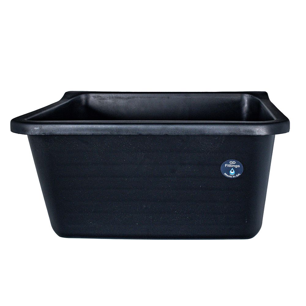WASH TROUGH SINGLE BOWL PVC BLACK INCL BRACKET