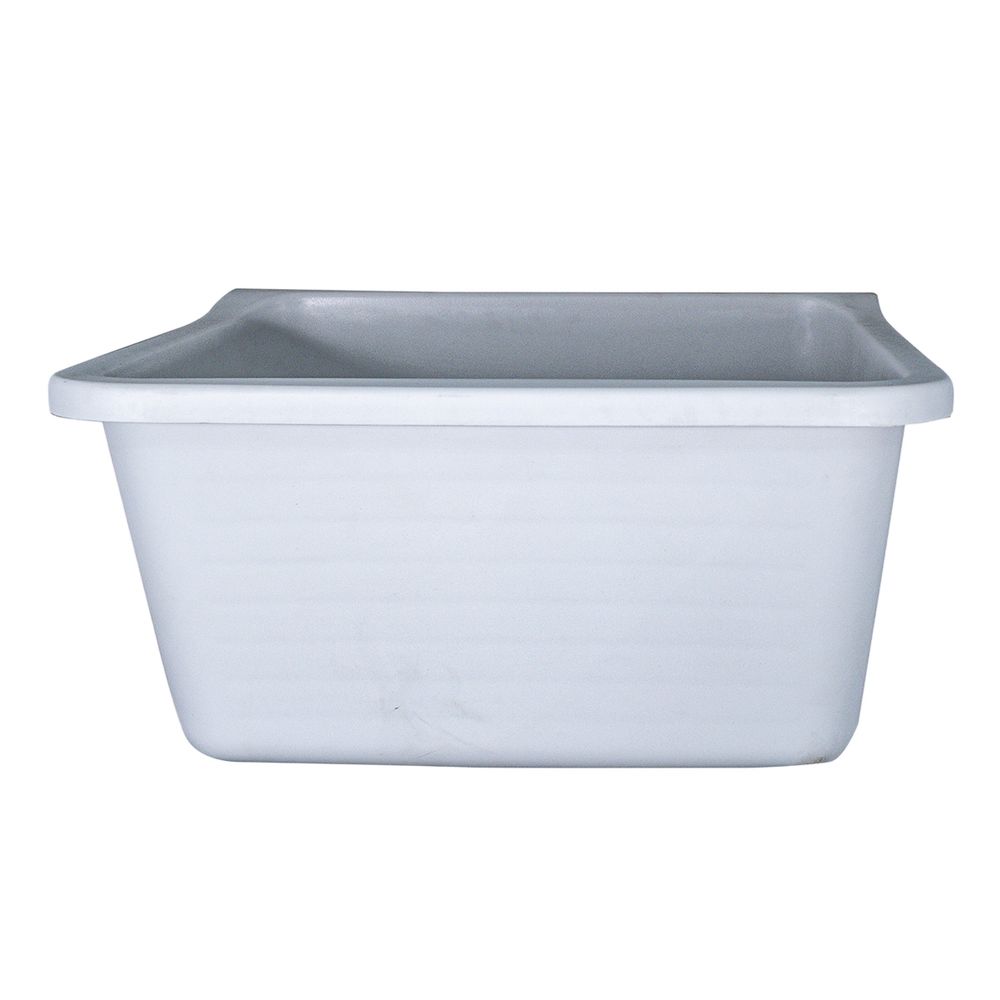 WASH TROUGH SINGLE BOWL PVC WHITE INCL BRACKET