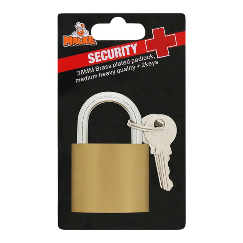 MACKIE Padlock Sec Plus B/plated 38mm