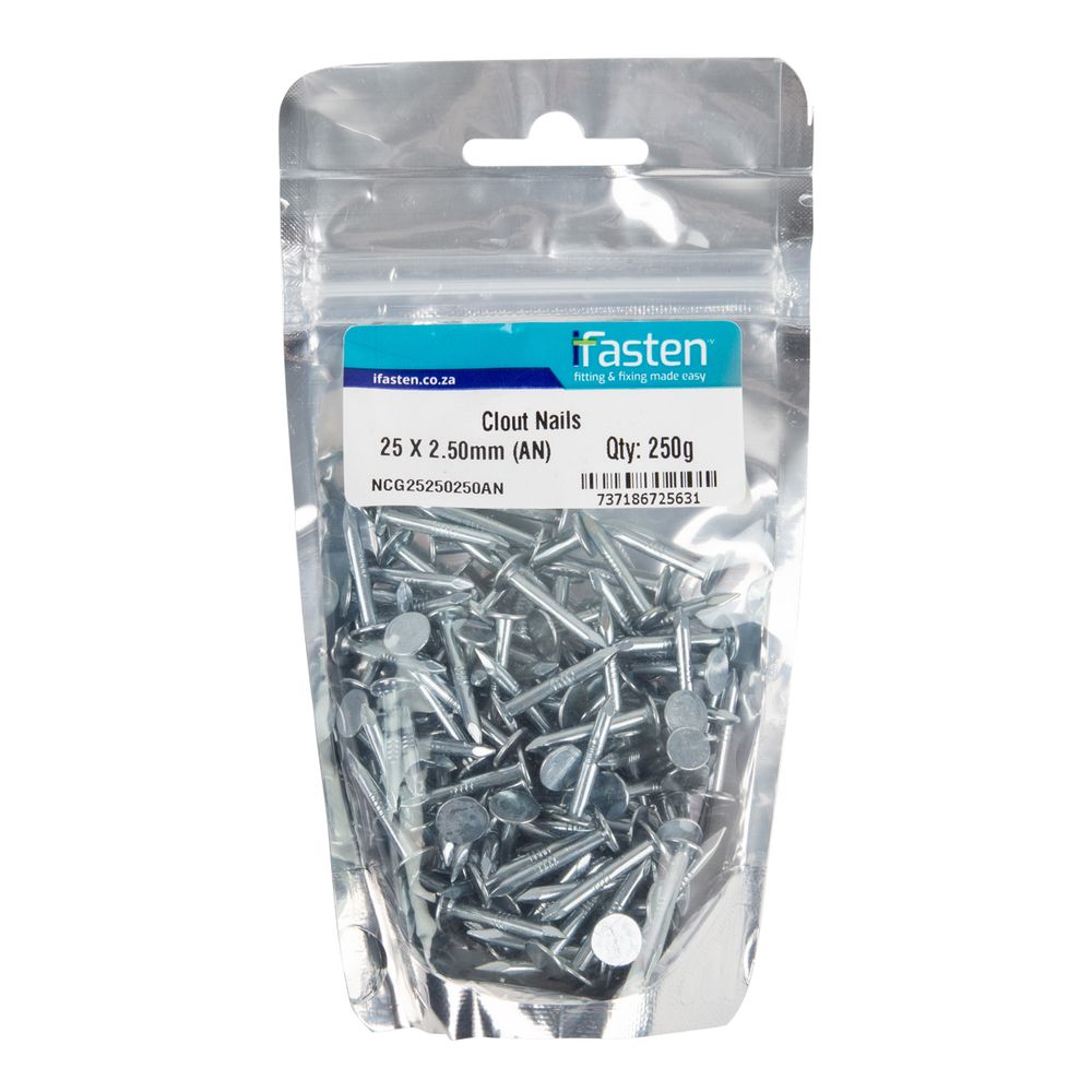IFASTEN Nail Clout 25mmx2.50mm 250g Pp