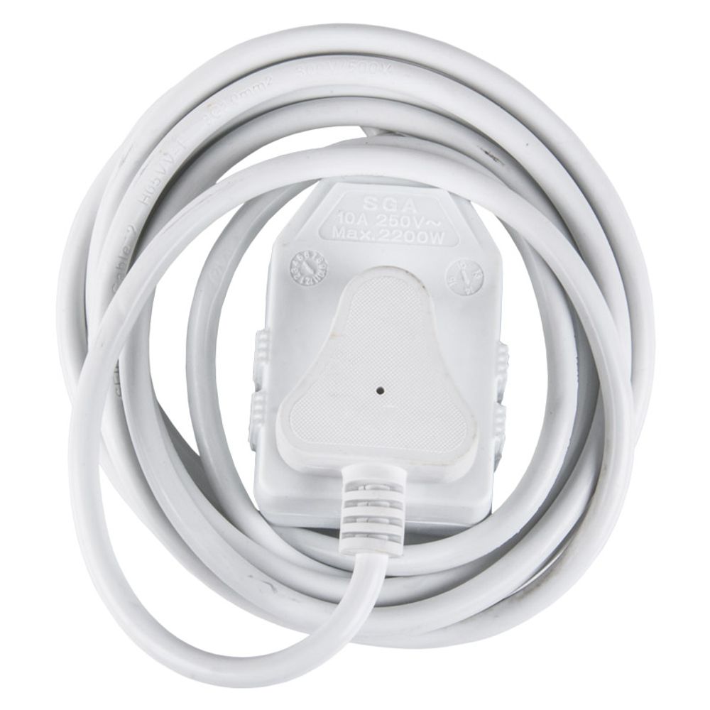 NEXUS EXTENSION CORD WHITE DBL 3M 1.0MM 10A