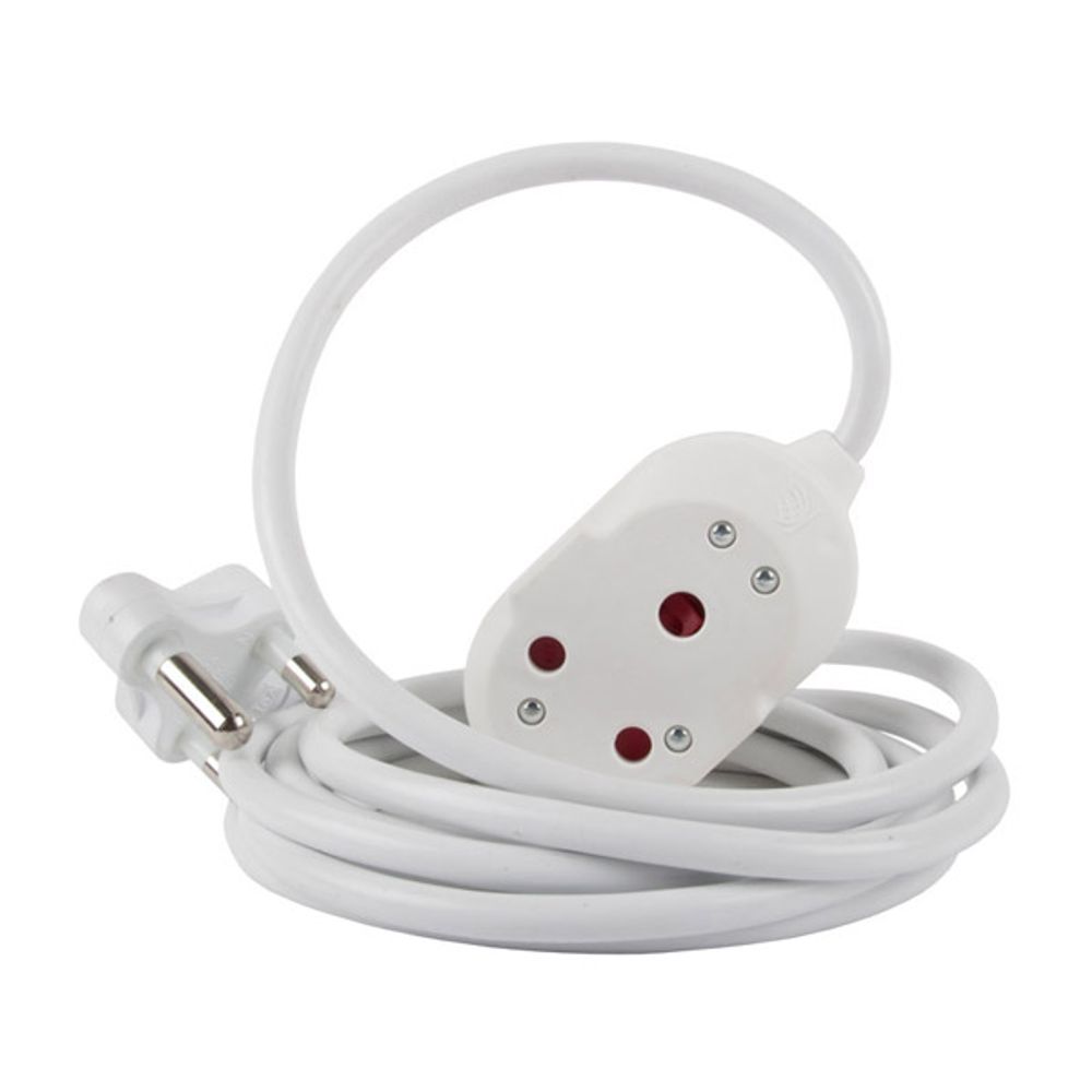 NEXUS Extension Cord White Dbl 5m 1.5mm 16a