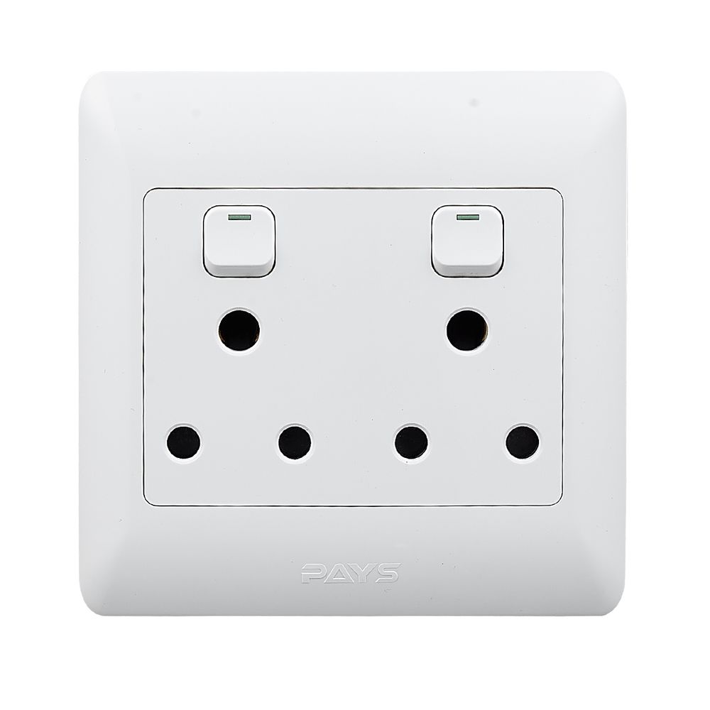 NEXUS SOCKET SWITCH WITH COVER 16AMP 4X4 DOUBLE