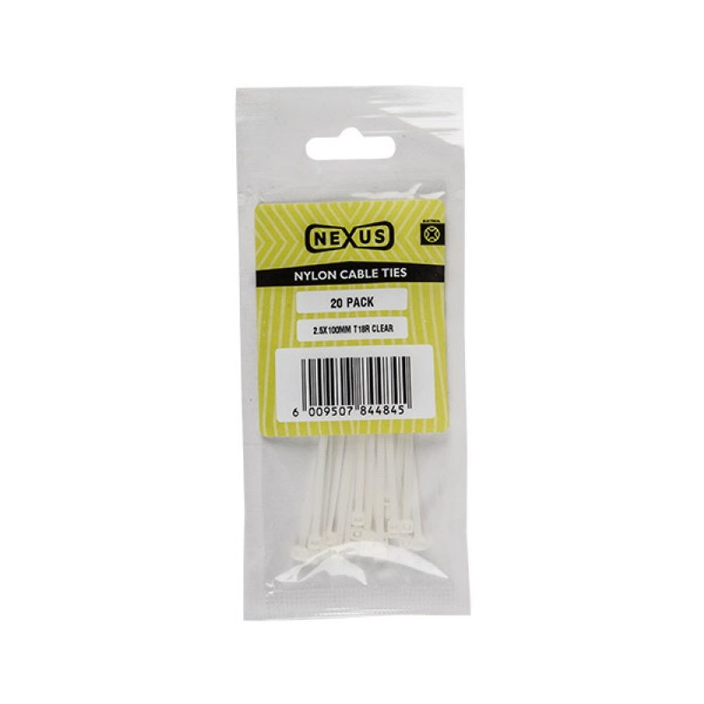 NEXUS Cable Ties T50l 4.8mmx400mm White 20 Pack