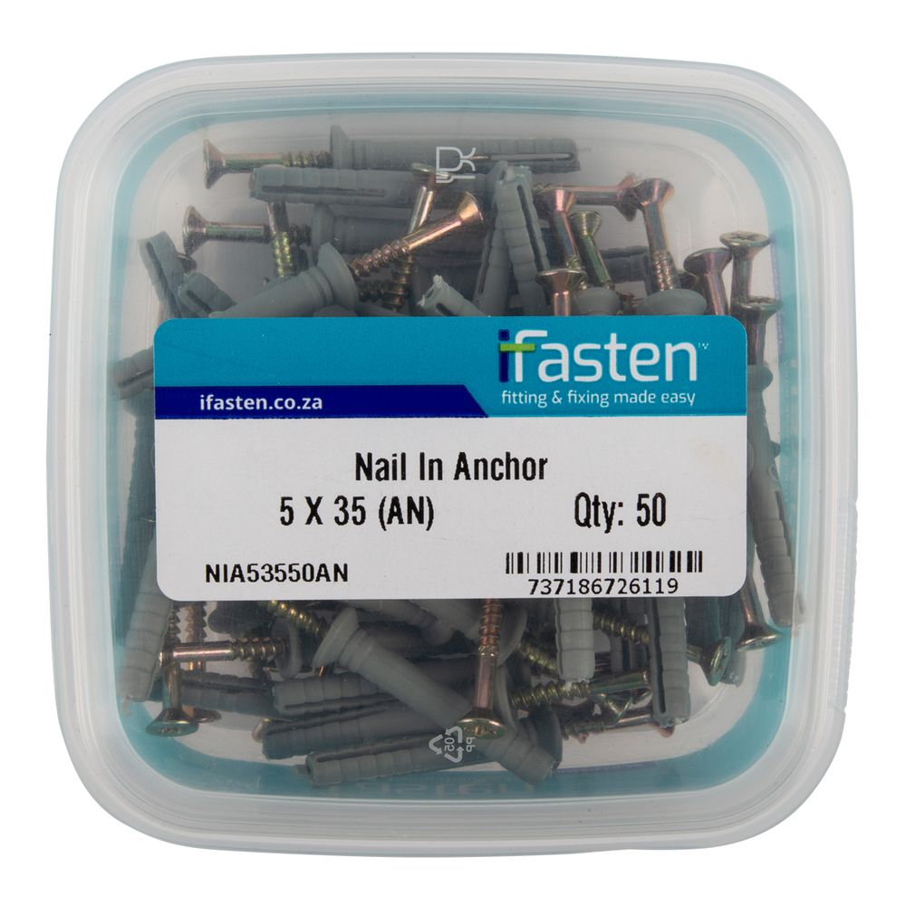 IFASTEN Nail In Anchor 5mmx35mm 50 Pt