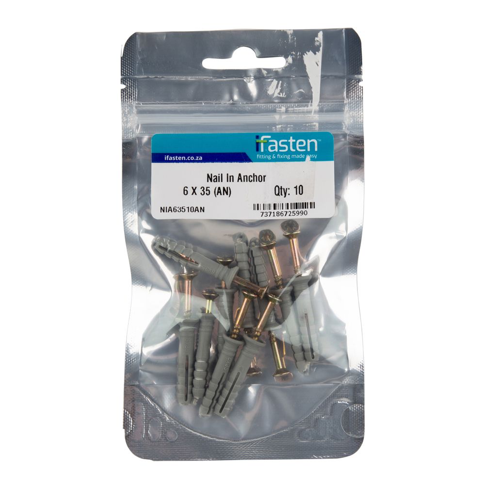 IFASTEN Nail In Anchor 6mmx35mm 10 Pp