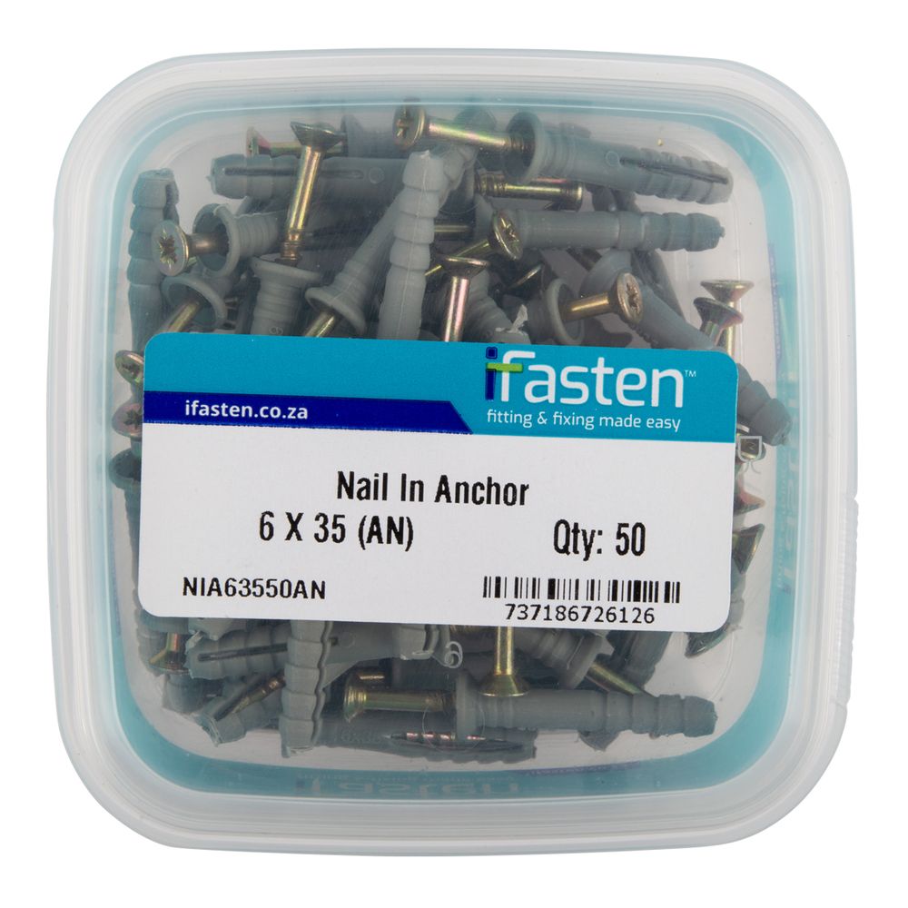 IFASTEN Nail In Anchor 6mmx35mm 50 Pt