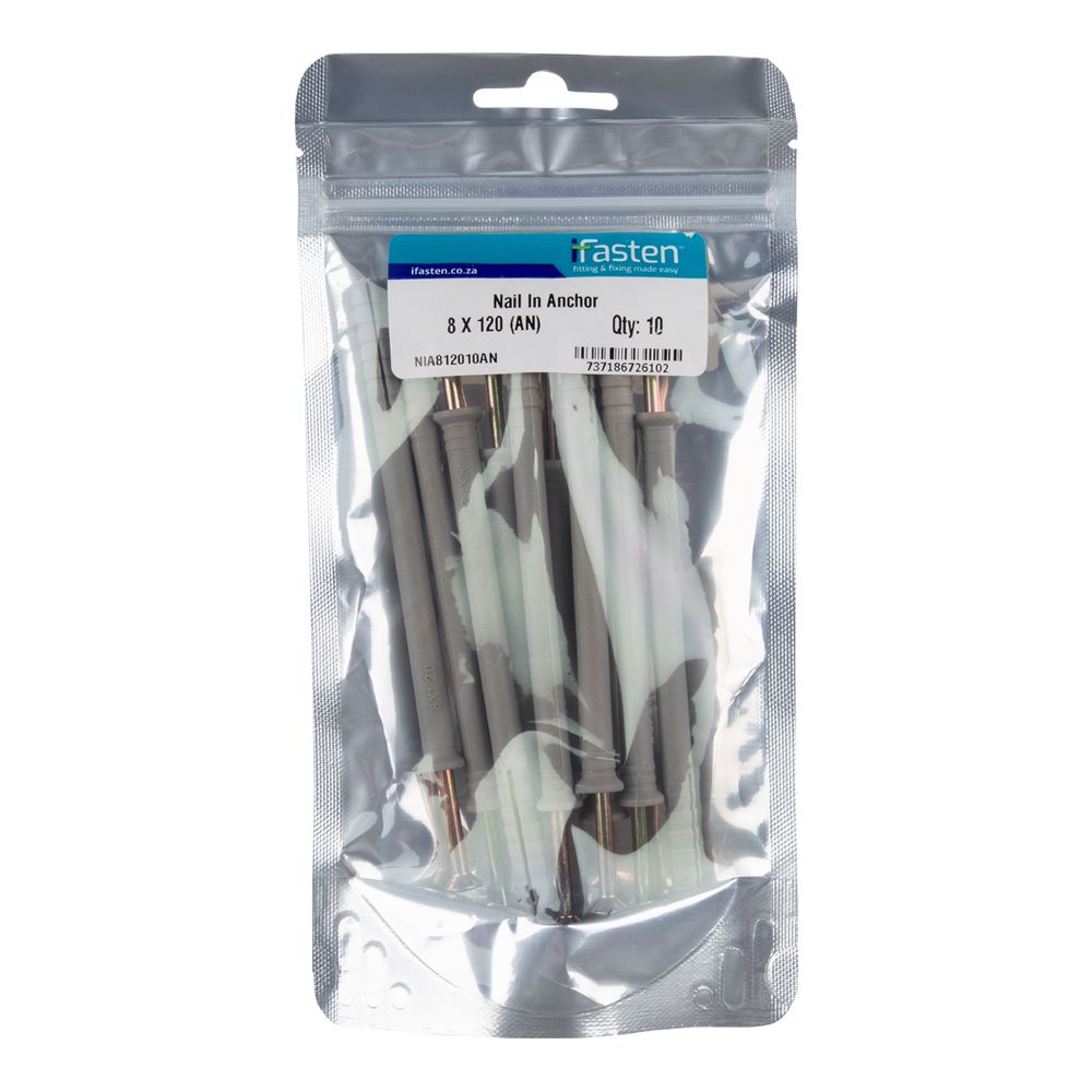 IFASTEN Nail In Anchor 8mmx120mm 10 Pp