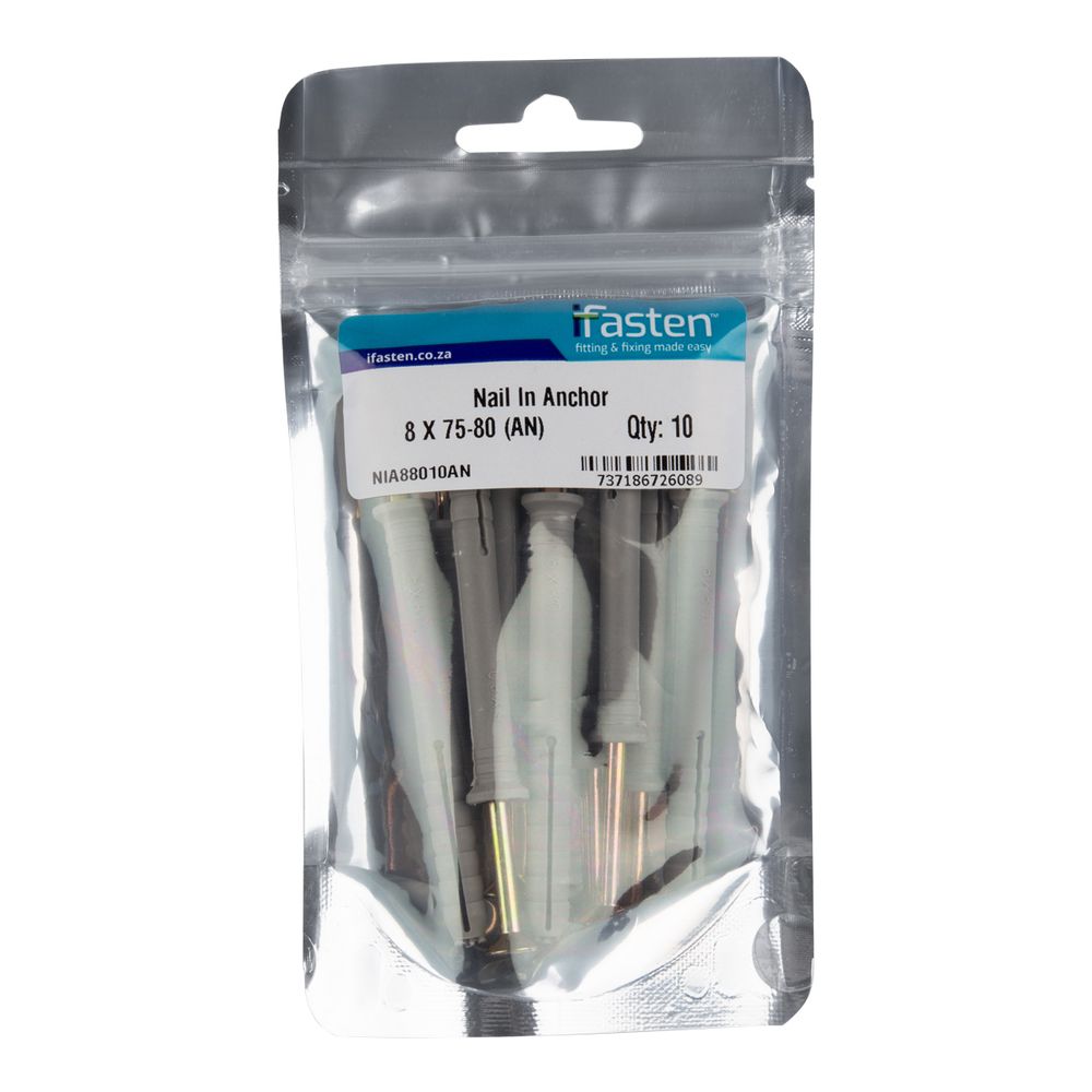 IFASTEN Nail In Anchor 8mmx80mm 10 Pp