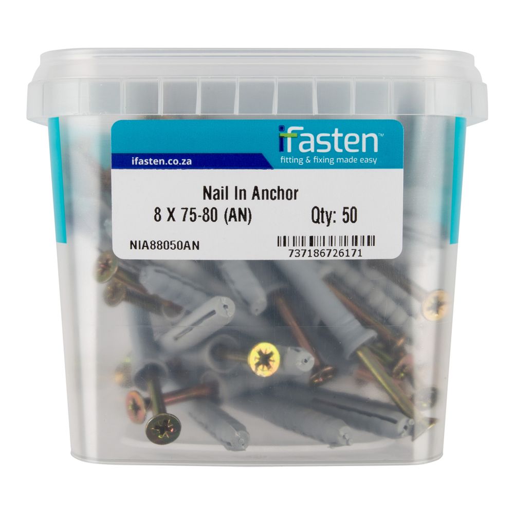 IFASTEN Nail In Anchor 8mmx80mm 50 Pt