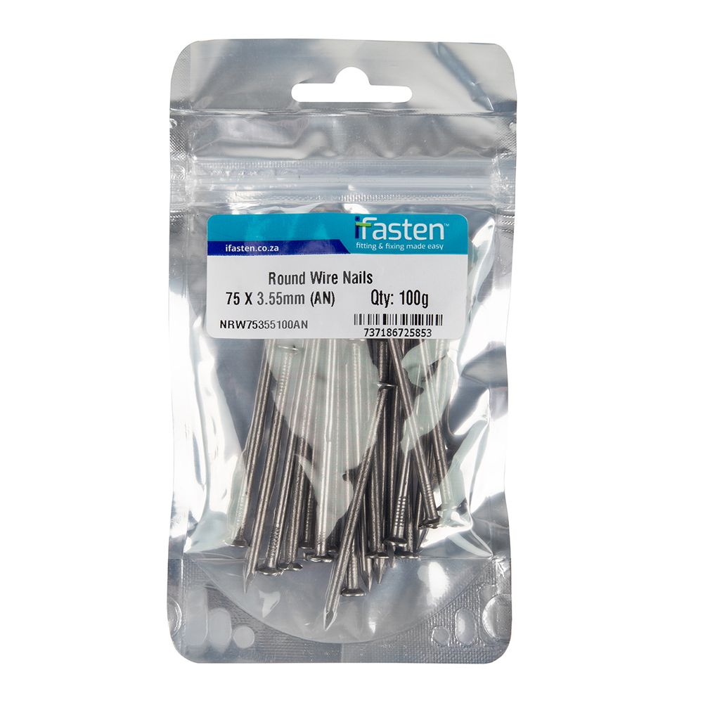 IFASTEN NAIL WIRE ROUND 75MMX3.55MM100G PP