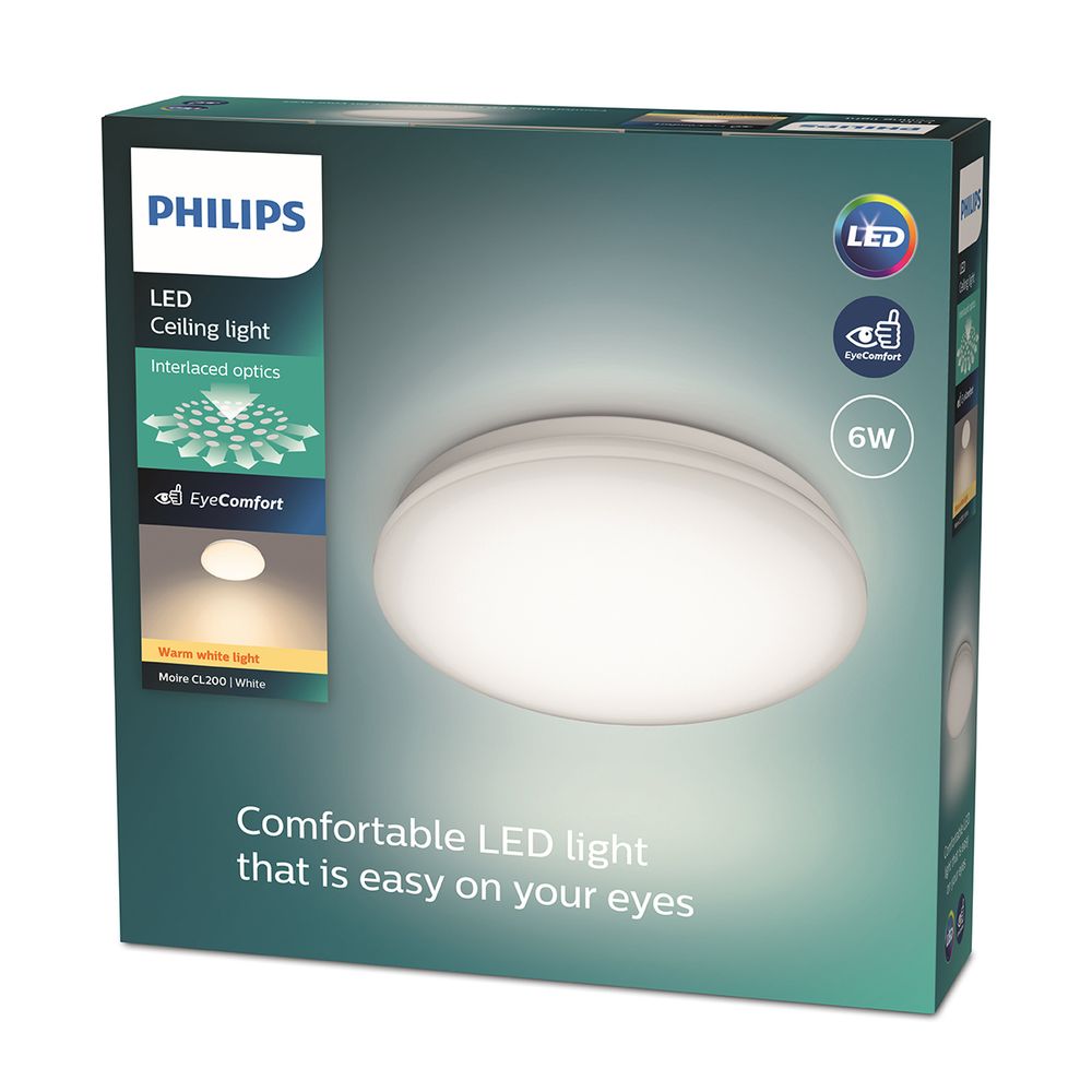 PHILIPS CEILING LIGHT ROUND 6W 40K COOL WHITE