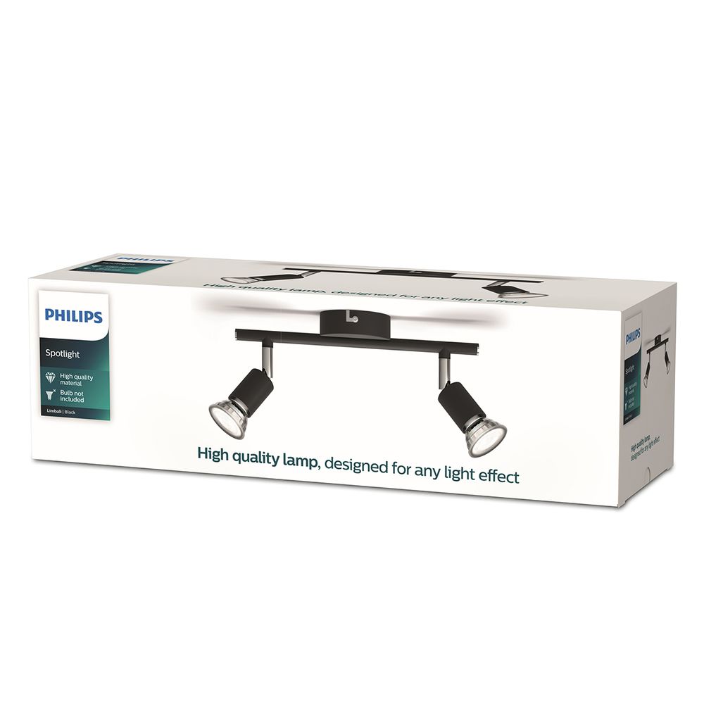 PHILIPS SPOTLIGHT BAR 2X50W BLACK DOWNLIGHTER