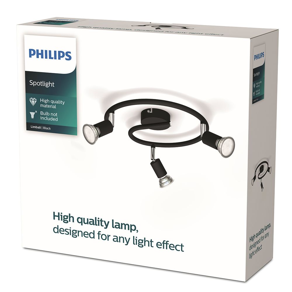 PHILIPS SPOTLIGHT SPIRAL BLACK 3X50W DOWNLIGHTER