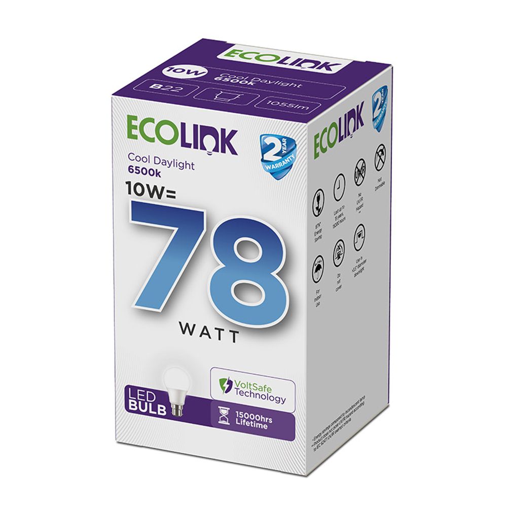 ECOLINK GLOBE LED 10W PIN TYPE COOL DAYLIGHT